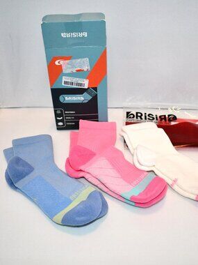 BRISIRA Coolmax Bamboo Viscose Running Compression Quarter Socks – 8-10 NWT